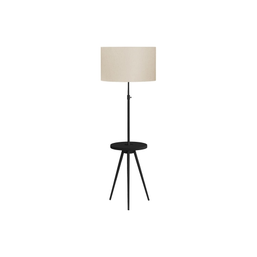 Monarch Specialties I 9745 - Lighting, Floor Lamp, 63"H, Black Metal, Ivory / Cream Shade, Contemporary
