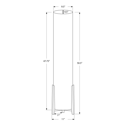 Monarch Specialties I 9755 - Lighting, 50"H, Floor Lamp, Brown Wood Look, Ivory / Cream Shade, Contemporary