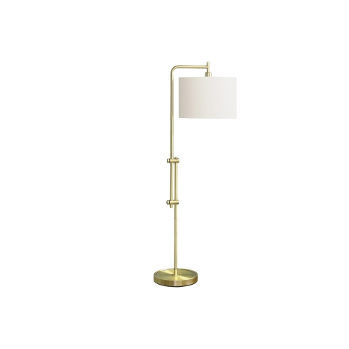Monarch Specialties I 9761 - Lighting, 63"H, Floor Lamp, Brass Metal, Ivory / Cream Shade, Contemporary