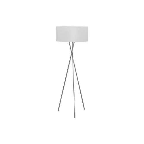 Monarch Specialties I 9757 - Lighting, 62"H, Floor Lamp, Nickel Metal, Grey Shade, Contemporary