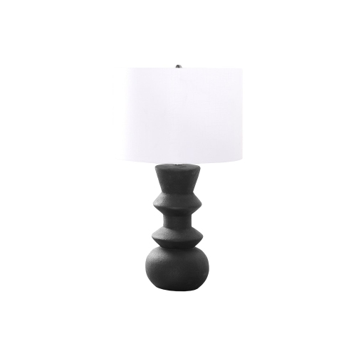 Monarch Specialties I 9763 - Lighting, 26"H, Black Ceramic, Ivory / Cream Shade, Contemporary