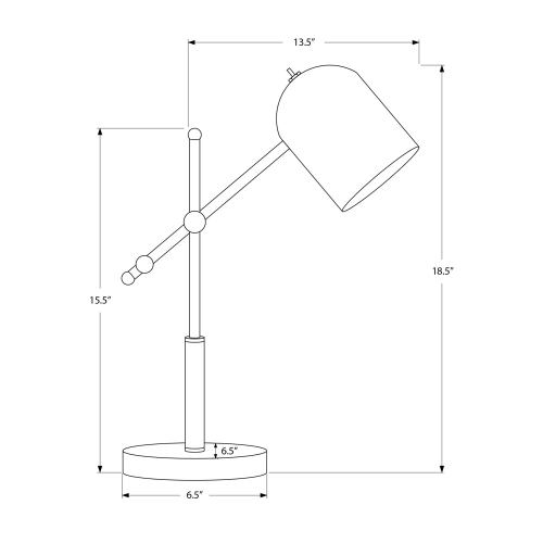 Monarch Specialties I 9766 - Lighting, 18"H, Brass Metal, Black Shade, Contemporary