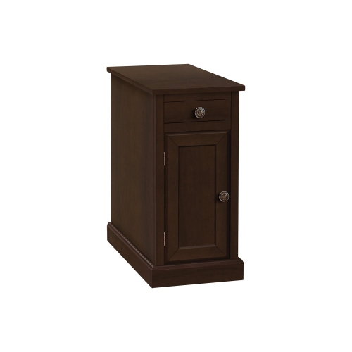 Monarch Specialties I 3964 - Accent Table, End, Side Table, Nightstand, Narrow, Bedroom, Lamp, Storage Drawer, Brown Veneer, Traditional