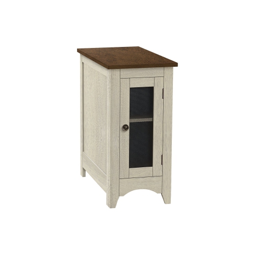 Monarch Specialties I 3966 - Accent Table, End, Side Table, Narrow, Nightstand, Bedroom, Lamp, Storage, Antique White Veneer, Brown Veneer,