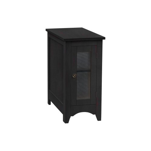 Monarch Specialties I 3995 - Accent Table, End, Side Table, Narrow, Nightstand, Bedroom, Lamp, Storage, Black Veneer, Transitional