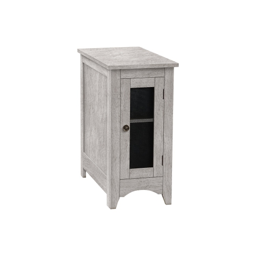 Monarch Specialties I 3996 - Accent Table, End, Side Table, Narrow, Nightstand, Bedroom, Lamp, Storage, Grey Veneer, Transitional