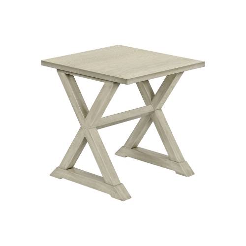 Monarch Specialties I 3989 - Accent Table, End, Side Table, Square, Nightstand, Bedroom, Lamp, Antique White Veneer, Transitional
