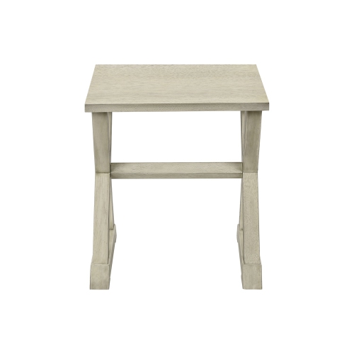 Monarch Specialties I 3989 - Accent Table, End, Side Table, Square, Nightstand, Bedroom, Lamp, Antique White Veneer, Transitional