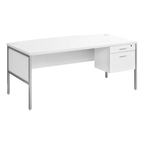 Monarch Specialties I 7725 - Computer Desk, 72"L, Home Office, Work, Laptop, Commercial Grade, File Storage Drawer, White Laminate, Silver Metal,