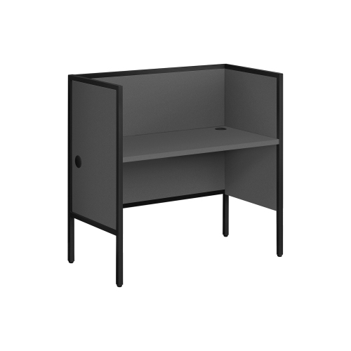 Monarch Specialties I 7734 – bureaux à cloisons, 48 po long., bureau, travail, qualité commerciale stratifié gris, métal noir, contemporain, moderne