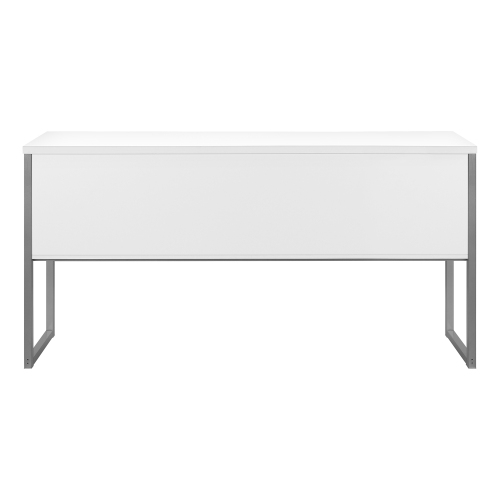 Monarch Specialties I 7728 - Office Hutch, 72"L, Work, Storage Doors, Home Office, Commercial Grade, White Laminate, Silver Metal, Contemporary,