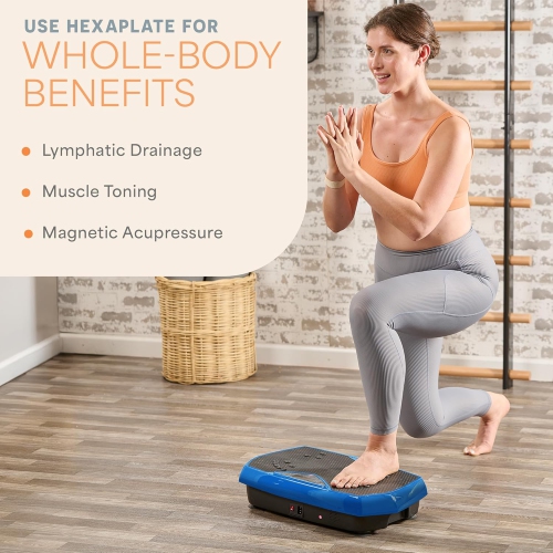 Lifepro HexaPlate Vibration Plate Exercise Machine – Whole Body Vibrating Platform with Magnetic Acupoints for Lymphatic Drainage, Muscle Toning &