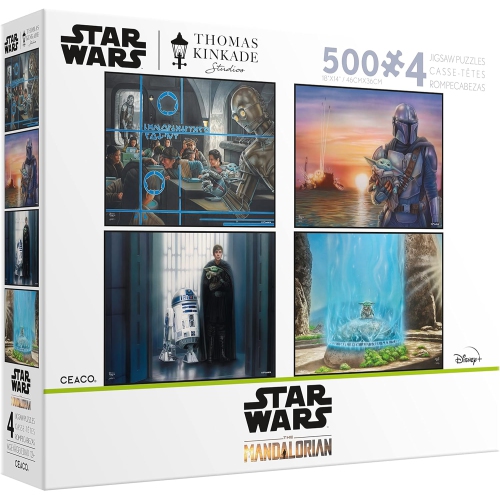 Ceaco - 4 in 1 Multipack - Thomas Kinkade - Star Wars Mandalorian II - 500 Piece Jigsaw Puzzles