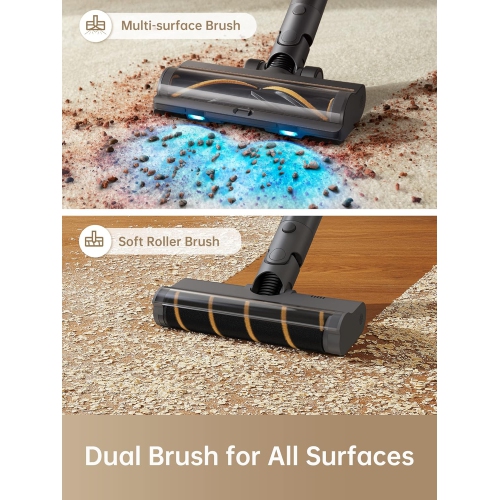 Aspirateur sans fil Dreame R20 : Tête de brosse double, Smart Stick, puissante rechargeable, 90&nbsp;Min Runtime, idéale pour les planchers durs, les