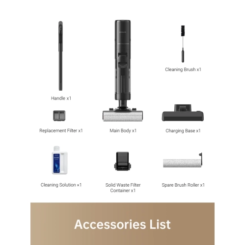 Dreame H13 Pro Wet/Dry Vacuum: Smart Cordless Cleaner for Hard Floors, 140F Brush Wash, Hot Air & Dual Rotation Self-Cleaning, Ideal for Sticky