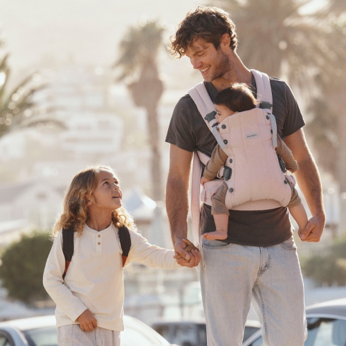 BabyBjorn Harmony Carrier in Woven Melange Fabric - Light Pink