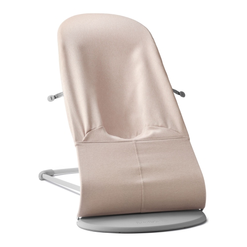 BabyBjorn Bouncer Bliss in Woven Melange Fabric - Light Pink on Light Gray Frame