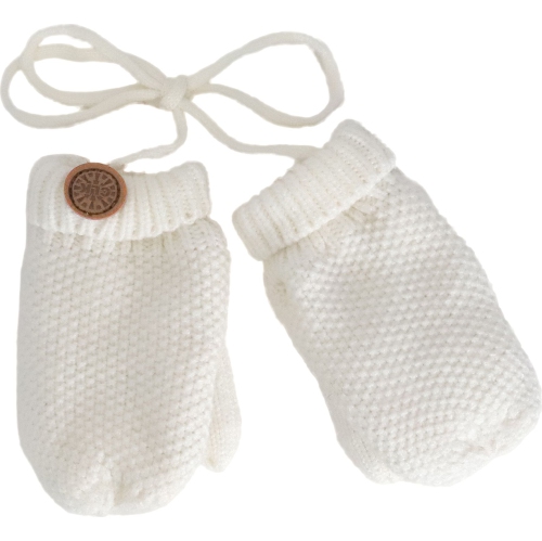 CALIKIDS  Cashmere-Feel Knit Winter Mittens - Snow (Small, 9-18 Months) In Multicolor