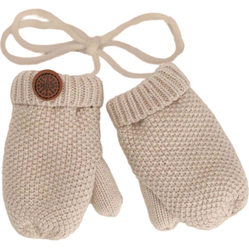 Calikids Cashmere-Feel Knit Winter Mittens - Beige