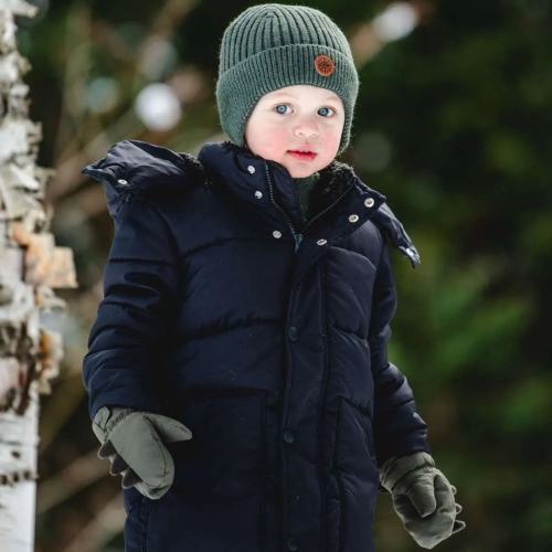 Calikids Dino Mittens with Cord - Black