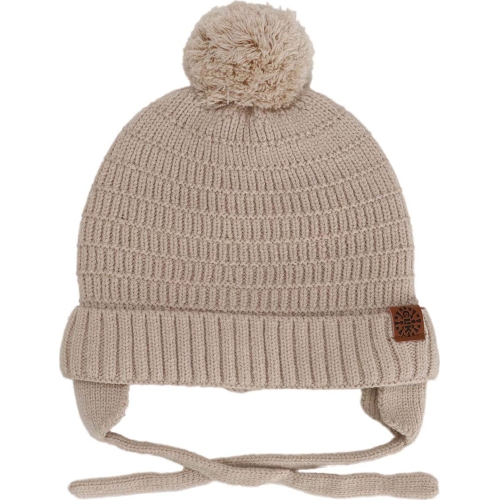 CALIKIDS  Cashmere-Feel Knit Winter Hat - (S) In Beige