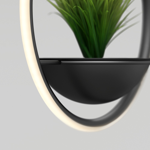 Artika Colin Modern Pendant light and Planter, Matte black