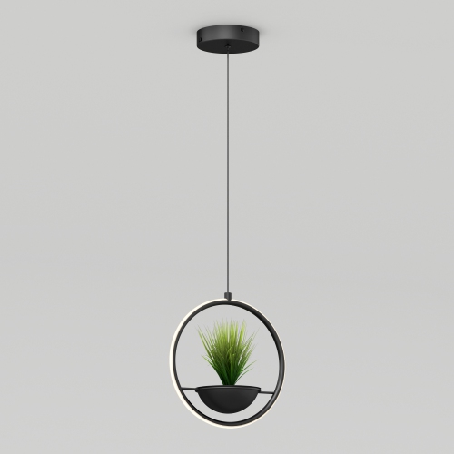 Artika Colin Modern Pendant light and Planter, Matte black