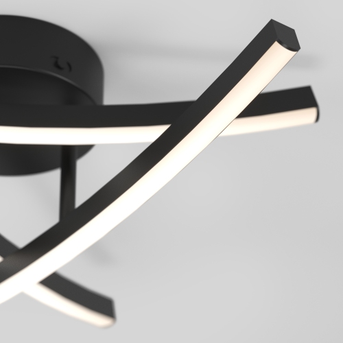 Artika Orly Modern Flush Mount Ceiling Light, Black