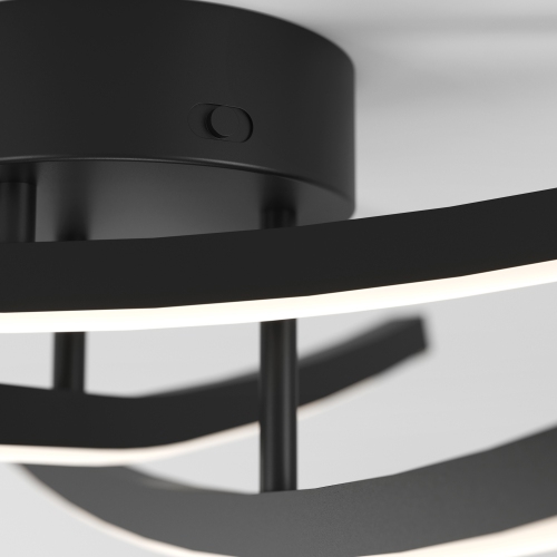 Artika Orly Modern Flush Mount Ceiling Light, Black