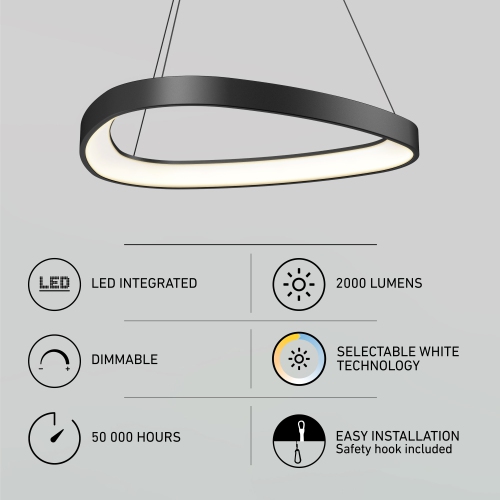Artika Bjorn Modern LED Pendant light, Matte black