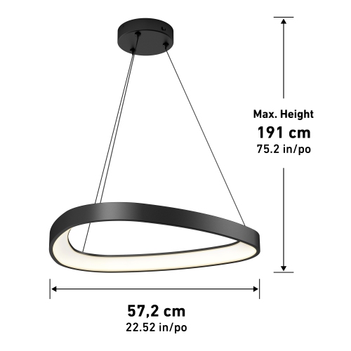 Artika Bjorn Modern LED Pendant light, Matte black