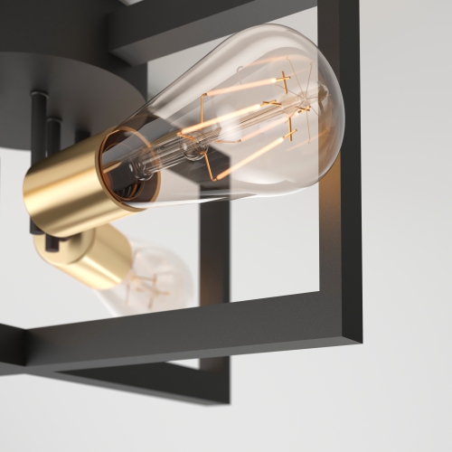 Artika Holt Rustic Ceiling Light Fixture, Black