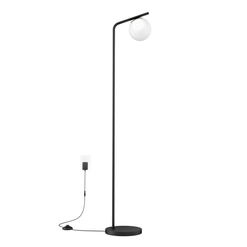 Artika Clayton Modern Mid-Century Plug In Floor Lamp, Black