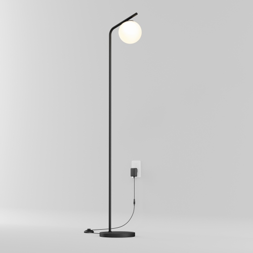 Artika Clayton Modern Mid-Century Plug In Floor Lamp, Black