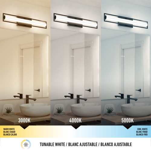 Artika Rialto Modern Bathroom Vanity Light Fixture, Matte Black