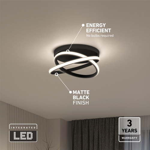 Artika Orbia Modern LED Ceiling Light Fixture, Black