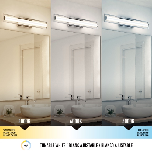 Artika Rialto Modern Bathroom Vanity Light Fixture, Chrome