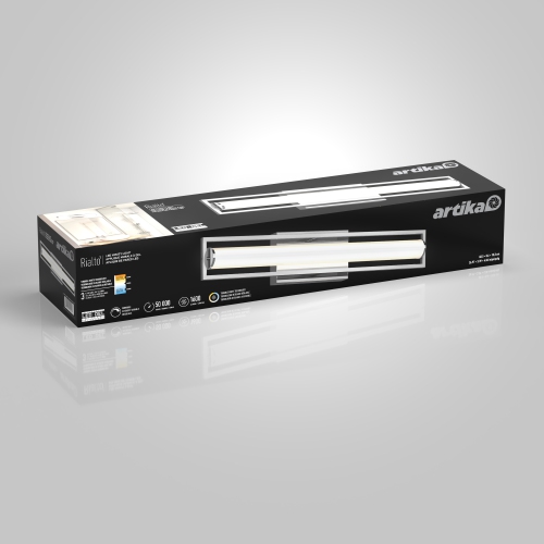 Artika Rialto Modern Bathroom Vanity Light Fixture, Chrome