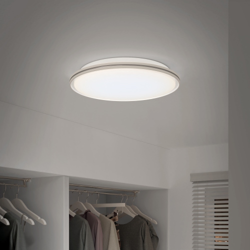 Artika Astrid Modern LED Flush Mount Ceiling Light Fixture with Remote, White
