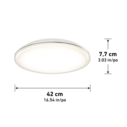 Artika Astrid Modern LED Flush Mount Ceiling Light Fixture with Remote, White