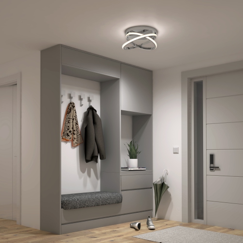 Artika Orbia Modern LED Ceiling Light Fixture, Chrome