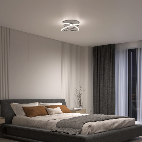 Artika Orbia Modern LED Ceiling Light Fixture, Chrome
