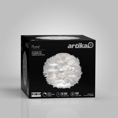 Plafonnier moderne encastré Artika Plume, blanc