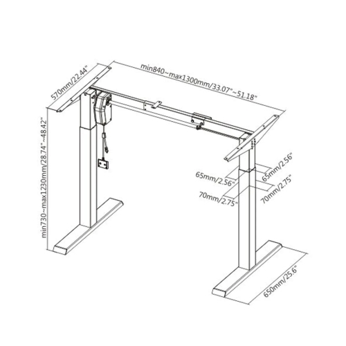 Boost Industries Floor Standing Motorized Height Adjustable Desk Frame (Black)