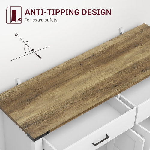 HOMCOM Sideboard Buffet Cabinet, 47" Kitchen Storage Cabinet with 2 Drawers and Adjustable Shelves, Farmhouse Sideboard for Living Room, Dining Room,