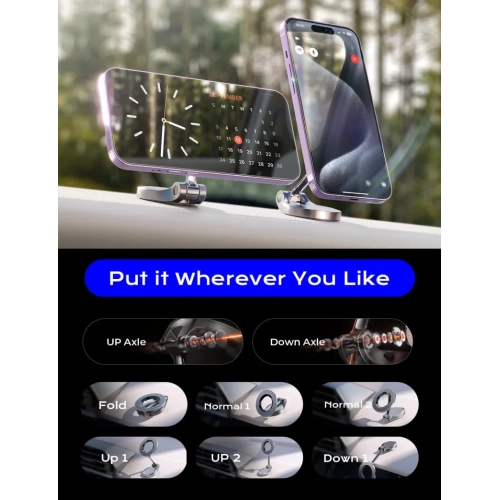 MagSafe Car Mount with 24 Strong Magnets | 360° Rotating Magnetic Phone Holder for iPhone 16 Pro Max/Plus, 15, 14, 13, 12 | Dash & Car Mount for