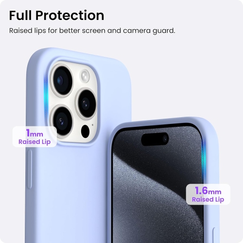 ORNARTO Compatible with iPhone 15 Pro Case 6.1", Slim Liquid Silicone 3 Layers Full Covered Soft Gel Rubber Phone Case Protective Cover 6.1 Inch,