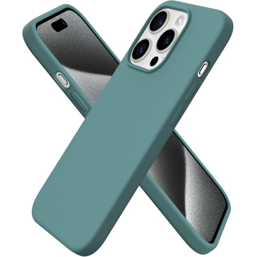 ORNARTO Compatible with iPhone 15 Pro Case 6.1", Slim Liquid Silicone 3 Layers Full Covered Soft Gel Rubber Phone Case Protective Cover 6.1 Inch, Pin