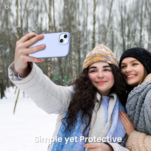 ORNARTO Compatible with iPhone 15 Plus Case 6.7", Slim Liquid Silicone 3 Layers Full Covered Soft Gel Rubber Case Protective Cover 6.7 inch-Baby Blue