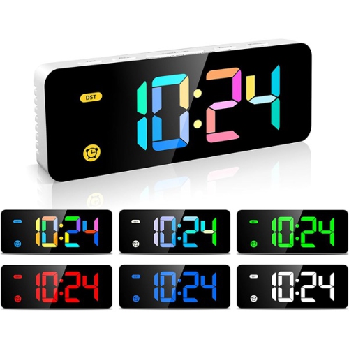 Réveille-matin pour enfants petite horloge numérique multicolore à piles de HODIK